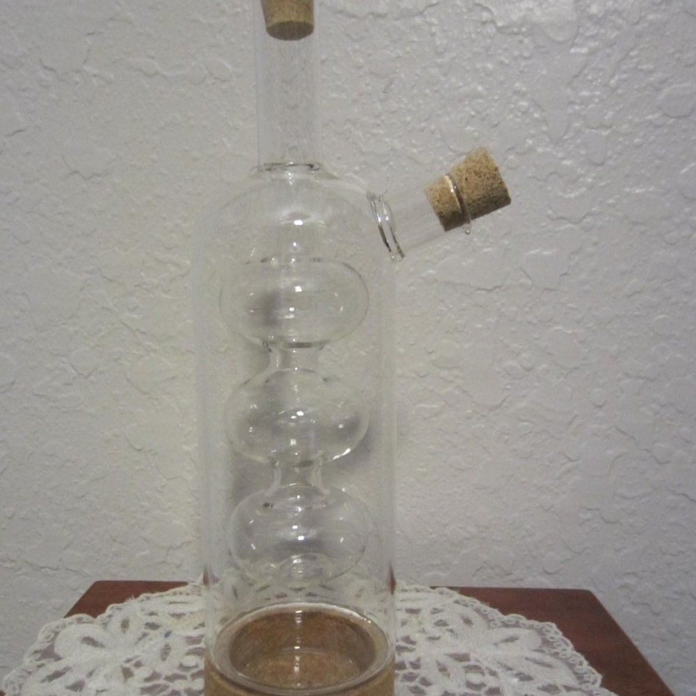 Lily's Home Glass Oil and Vinegar Cruet Dispenser with Cork Base--NIB - Picture 4 of 10